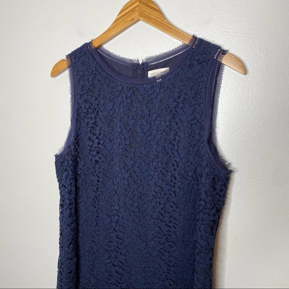 Rebecca Taylor Tank Lace Mix Pleat Dress Size 12 - Picture 4 of 12